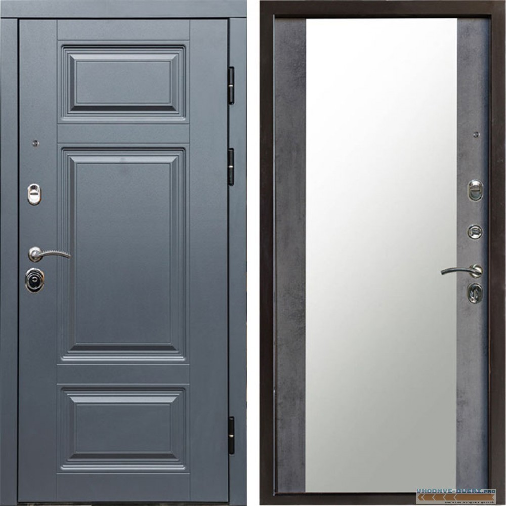Входная дверь Termo Door Премиум Grey Зеркало бетон темный