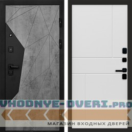 Входная дверь Авангард Бетон Горизонт белый