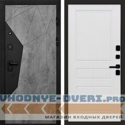 Входная дверь Авангард Бетон Классика белое дерево