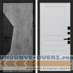 Входная дверь Авангард Бетон Классика Белый матовый