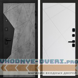 Входная дверь Авангард Бетон Лучи белый