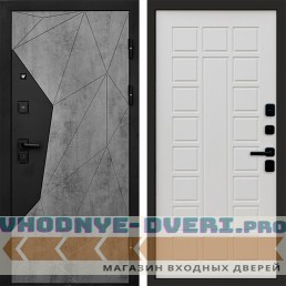 Входная дверь Авангард Бетон Престиж белый матовый
