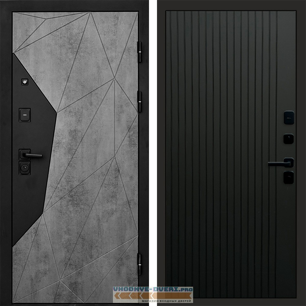 Termo Door Авангард Бетон Flat Черный кварц