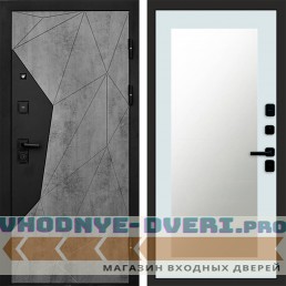 Дверь Termo Door Авангард Бетон Зеркало Триумф Белый софт