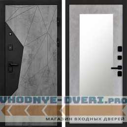 Входная дверь Авангард Бетон Зеркало триумф бетон светлый