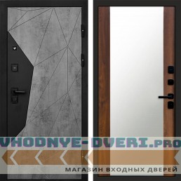Дверь Termo Door Авангард Бетон Зеркало 27 Дуб