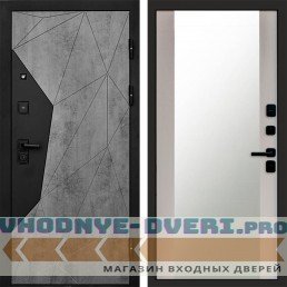 Дверь Termo Door Авангард Бетон Зеркало 27 Лиственница белая