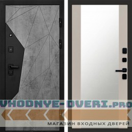 Дверь Termo Door Авангард Бетон Зеркало 27 Слоновая кость