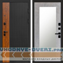 Входная дверь ПРЕСТИЖ Зеркало триумф бетон светлый