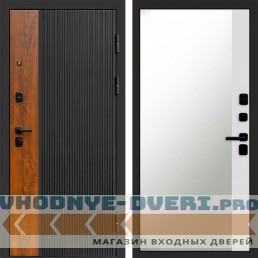 Входная дверь ПРЕСТИЖ Зеркало фацет Белый софт