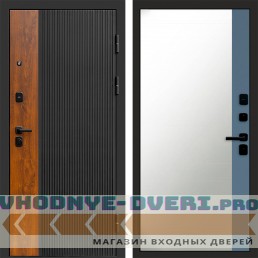 Входная дверь ПРЕСТИЖ Зеркало фацет Grey софт