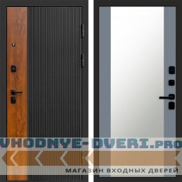 Входная дверь ПРЕСТИЖ Зеркало 27 Grey Софт