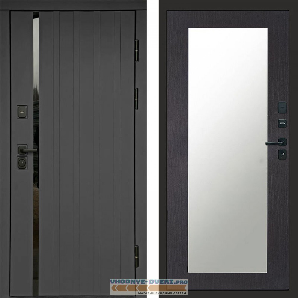 Входная дверь Роял графит Зеркало триумф венге