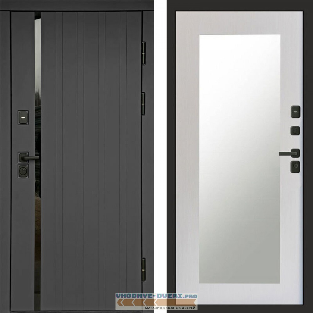 Входная дверь Роял графит Зеркало триумф лиственница