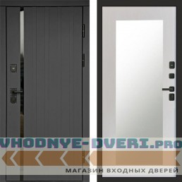 Входная дверь Роял графит Зеркало триумф лиственница