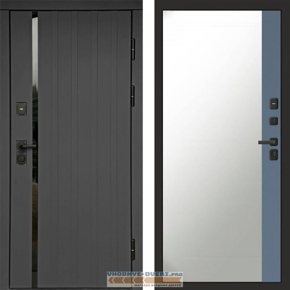 Входная дверь Роял графит Зеркало фацет grey софт