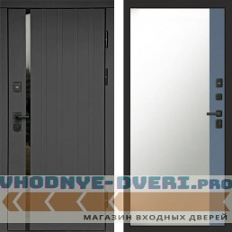 Входная дверь Роял графит Зеркало фацет grey софт
