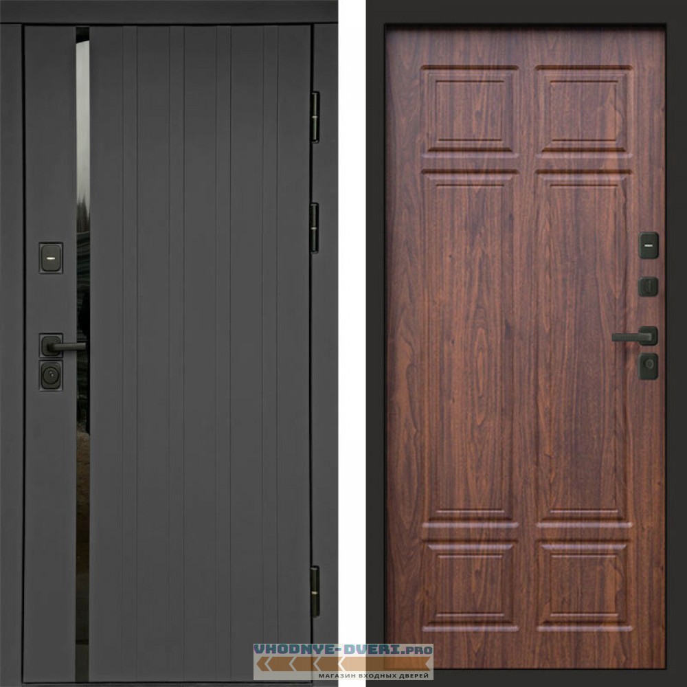 Входная дверь Роял графит Орех премиум