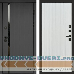 Входная дверь Роял графит Flat белый софт