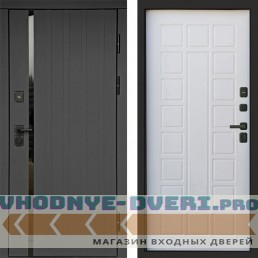 Входная дверь Роял графит Престиж белое дерево