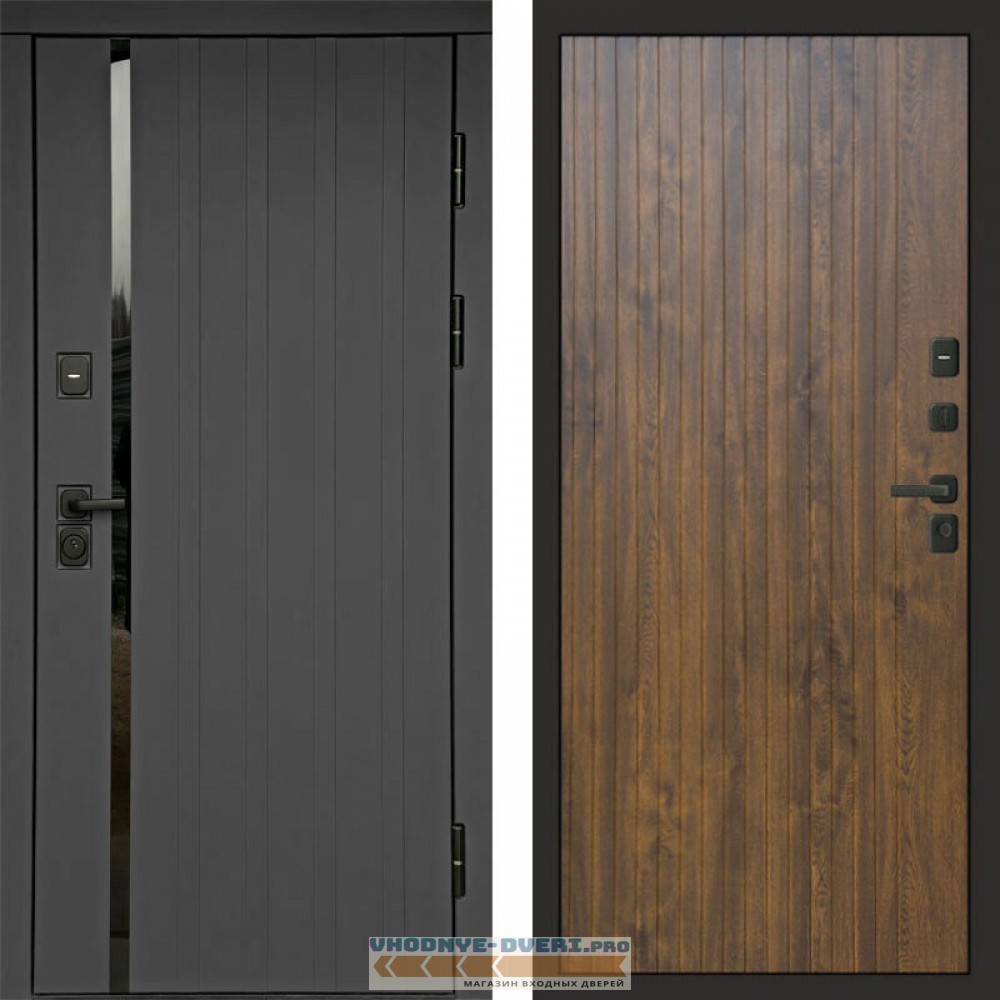 Входная дверь Роял графит Flat дуб