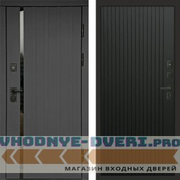 Входная дверь Роял графит Flat черный кварц
