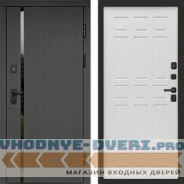 Входная дверь Роял графит Спарта белое дерево