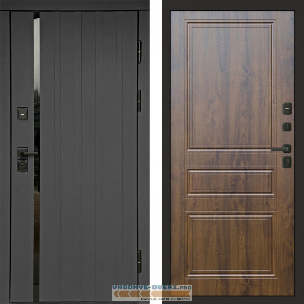 Входная дверь Роял графит Классика дуб