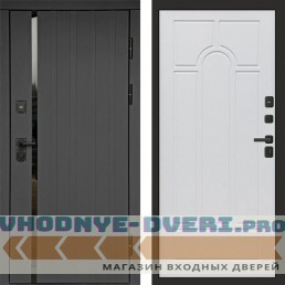 Входная дверь Роял графит Арка белое дерево