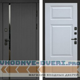 Входная дверь Роял графит Лион белый софт