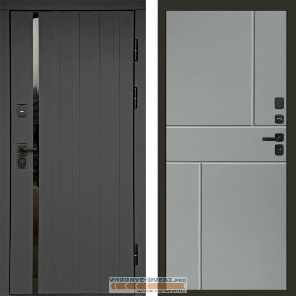 Входная дверь Роял графит Горизонт Grey софт