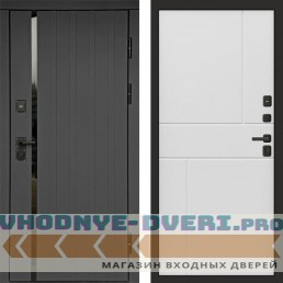 Входная дверь Роял графит Горизонт белый
