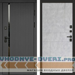 Входная дверь Роял графит Горизонт бетон светлый