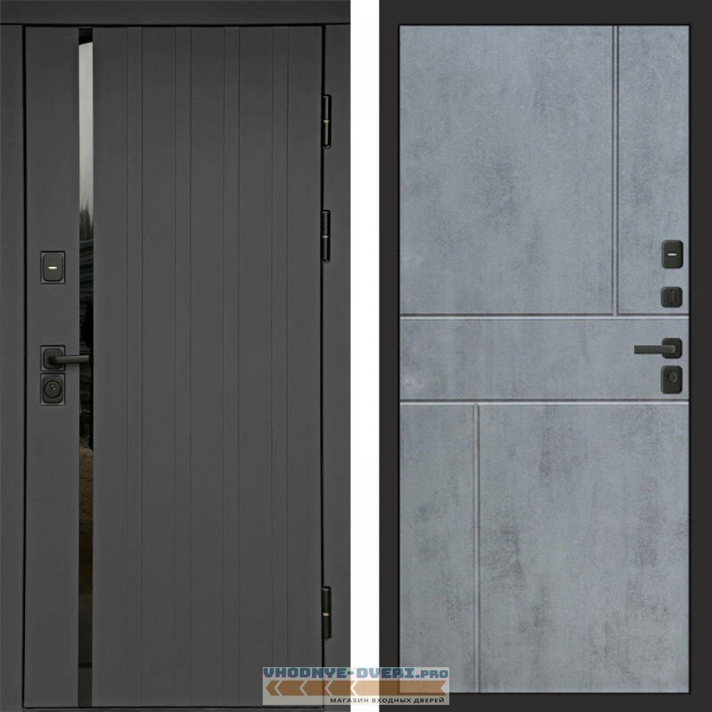 Входная дверь Роял графит Горизонт бетон темный