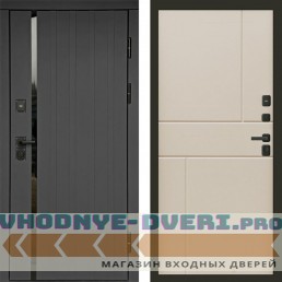 Входная дверь Роял графит Горизонт слоновая кость