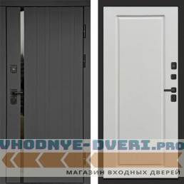 Входная дверь Роял графит Гранд белый софт