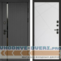 Входная дверь Роял графит Лучи белый