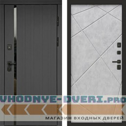 Входная дверь Роял графит Лучи бетон светлый