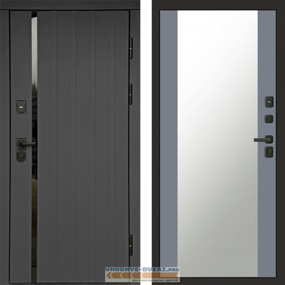 Входная дверь Роял графит Зеркало grey софт