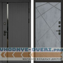 Входная дверь Роял графит Лучи бетон темный