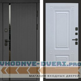 Входная дверь Роял графит Мадрид белый софт