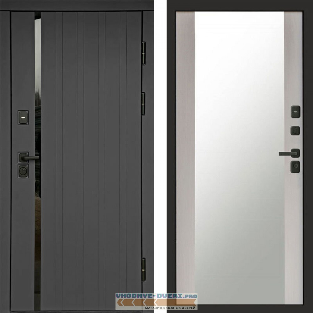 Входная дверь Роял графит Зеркало лиственница