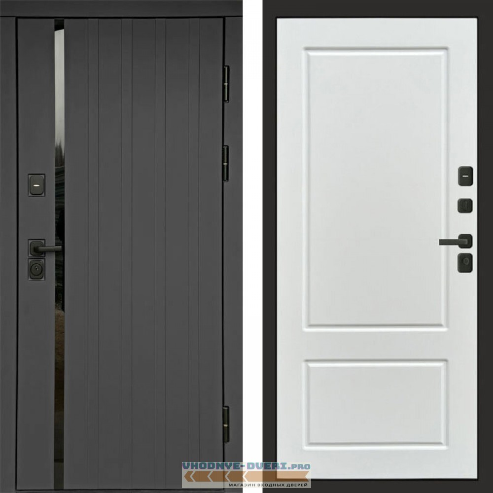 Входная дверь Роял графит Марсель белый софт