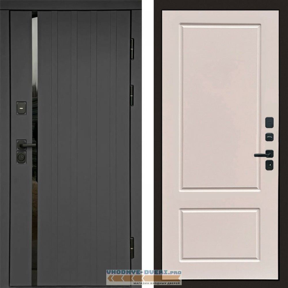 Входная дверь Роял графит Марсель слоновая кость