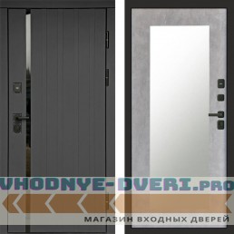 Входная дверь Роял графит Зеркало триумф бетон светлый