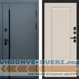 Входная дверь Simple графит Гранд слоновая кость