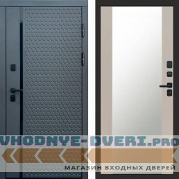 Входная дверь Simple графит Зеркало grey софт