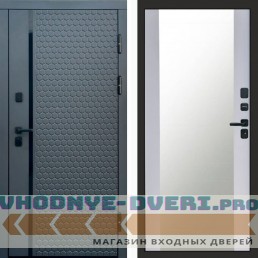 Входная дверь Simple графит Зеркало белый софт