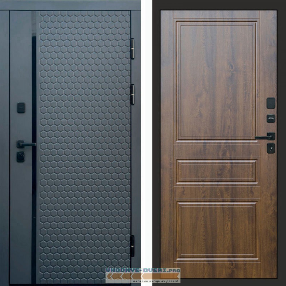 Входная дверь Simple графит Классика дуб