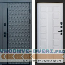 Входная дверь Simple графит Престиж белое дерево